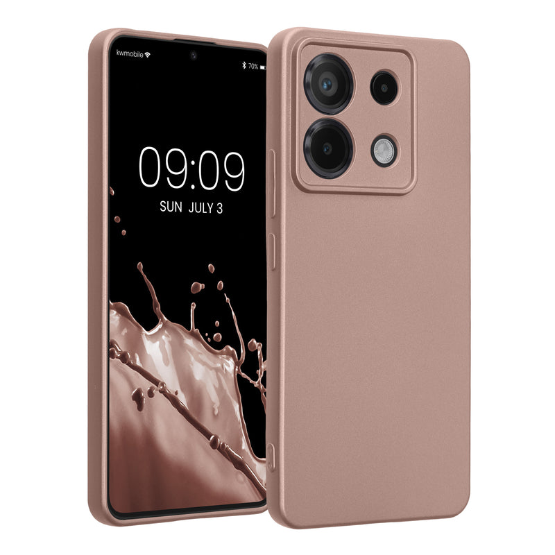 kwmobile Handyhülle kompatibel mit Xiaomi Redmi Note 13 Pro 5G / Poco X6 5G Hülle - weiche Silikon Case metallisch schimmernd in Metallic Arctic Berry Metallic Arctic Berry  