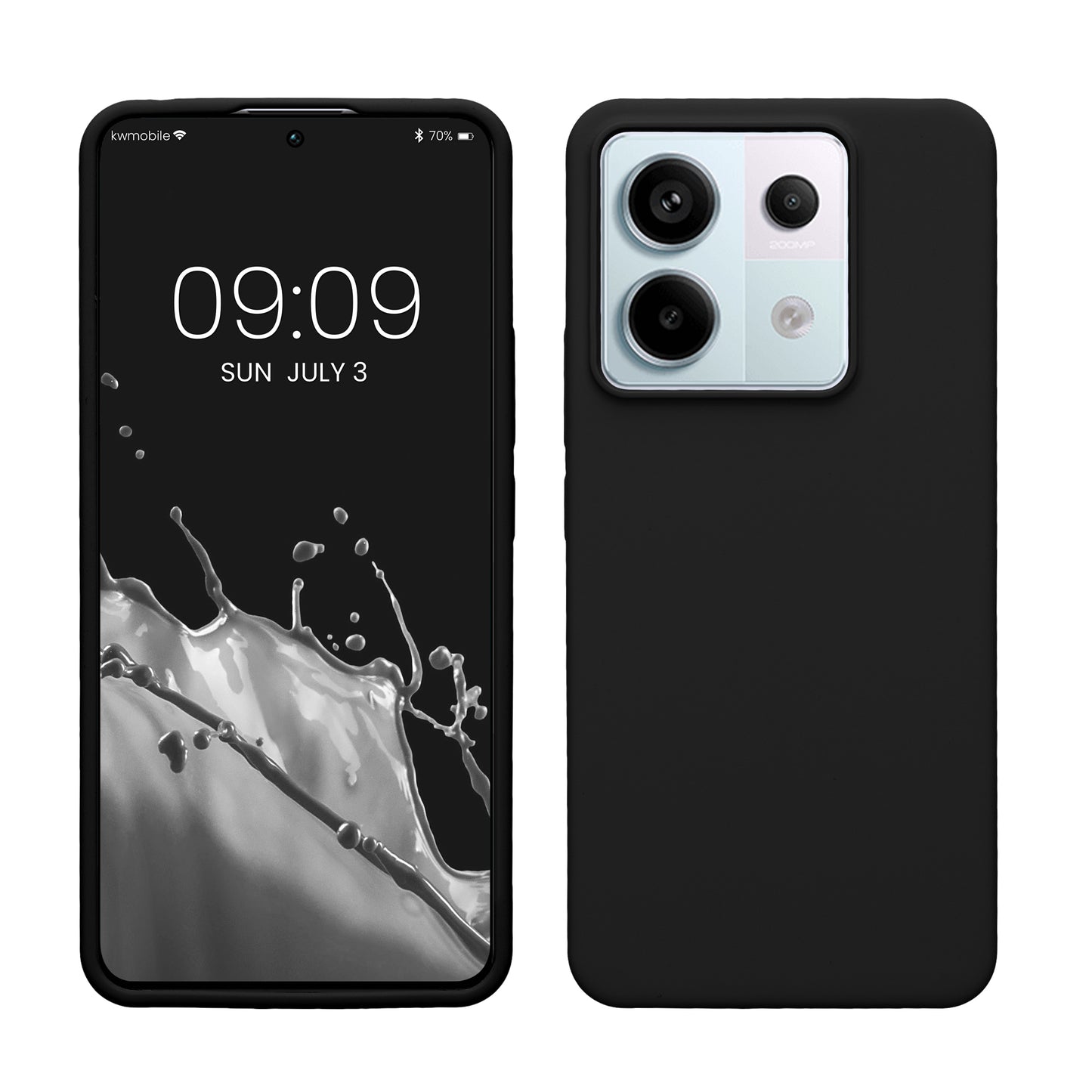 kwmobile Hülle kompatibel mit Xiaomi Redmi Note 13 Pro 5G / Poco X6 5G Hülle - Silikon Handy Case - Handyhülle weiche Oberfläche - kabelloses Laden - Schwarz Schwarz  