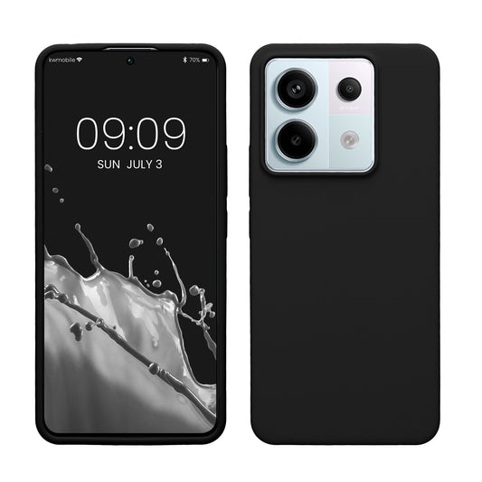 kwmobile Hülle kompatibel mit Xiaomi Redmi Note 13 Pro 5G / Poco X6 5G Hülle - Silikon Handy Case - Handyhülle weiche Oberfläche - kabelloses Laden - Schwarz Schwarz  
