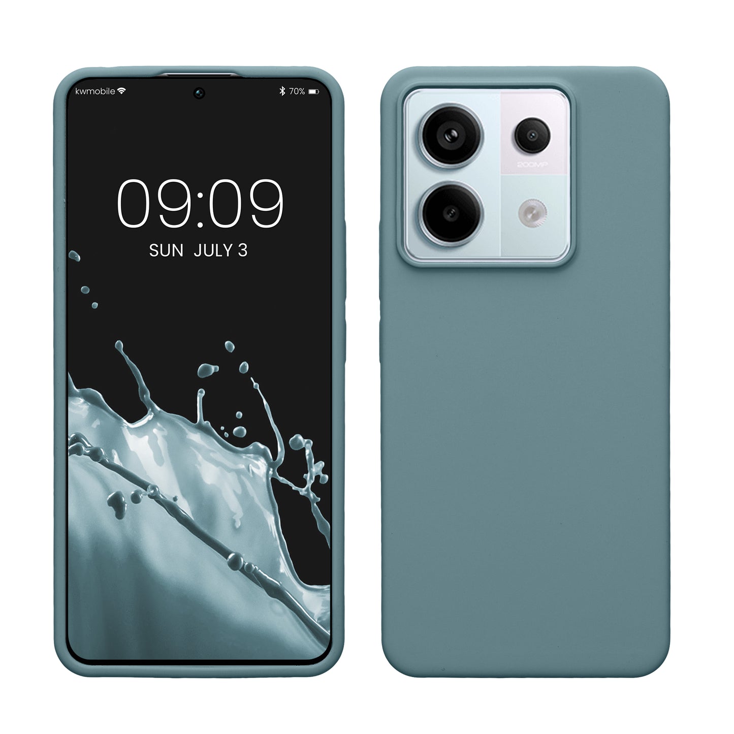 kwmobile Hülle kompatibel mit Xiaomi Redmi Note 13 Pro 5G / Poco X6 5G Hülle - Silikon Handy Case - Handyhülle weiche Oberfläche - kabelloses Laden - Antique Stone Antique Stone  