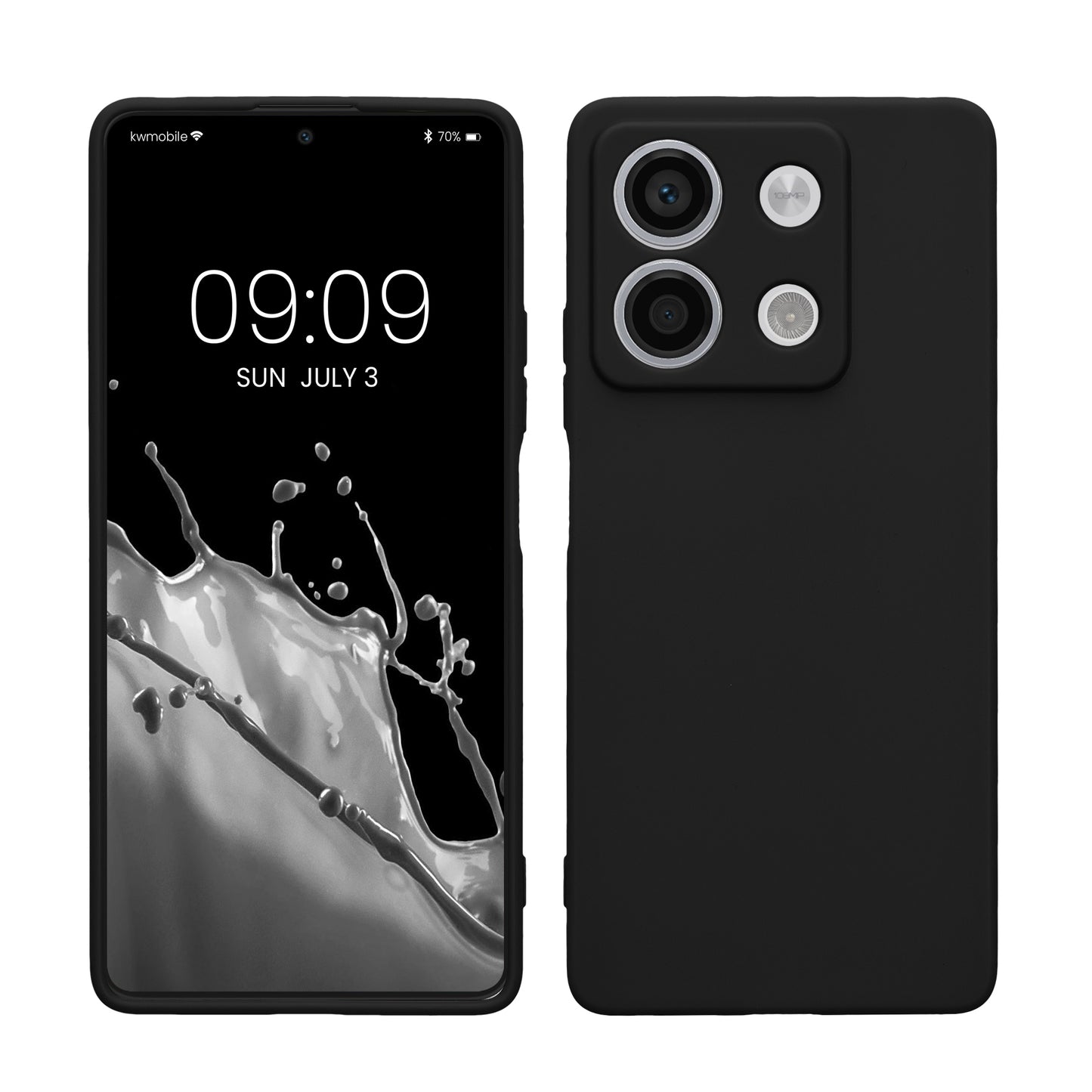kwmobile Hülle kompatibel mit Xiaomi Redmi Note 13 5G Hülle - weiches TPU Silikon Case - Cover geeignet für kabelloses Laden - Schwarz matt Schwarz matt  