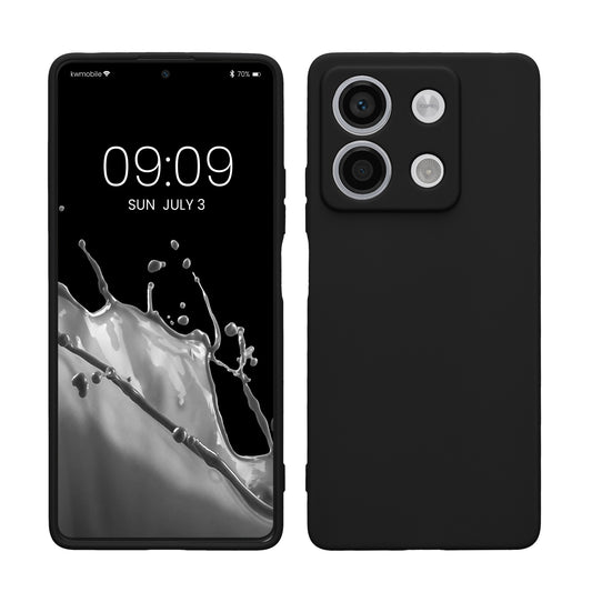 kwmobile Hülle kompatibel mit Xiaomi Redmi Note 13 5G Hülle - weiches TPU Silikon Case - Cover geeignet für kabelloses Laden - Schwarz matt Schwarz matt  