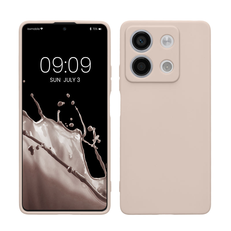 kwmobile Hülle kompatibel mit Xiaomi Redmi Note 13 5G Hülle - weiches TPU Silikon Case - Cover geeignet für kabelloses Laden - Coconut Swirl Coconut Swirl  