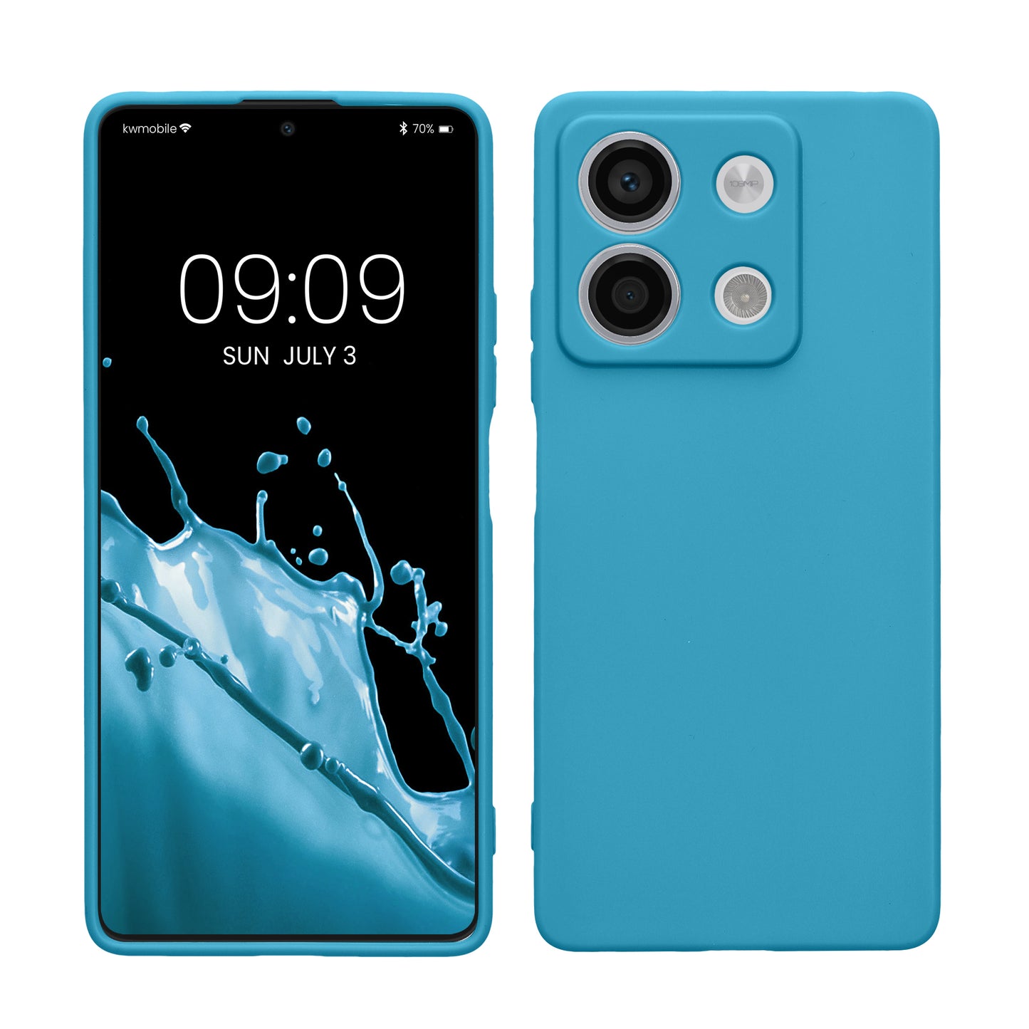 kwmobile Handyhülle kompatibel mit Xiaomi Redmi Note 13 5G Hülle - Handy Case aus weichem Silikon in Karibikblau Karibikblau  