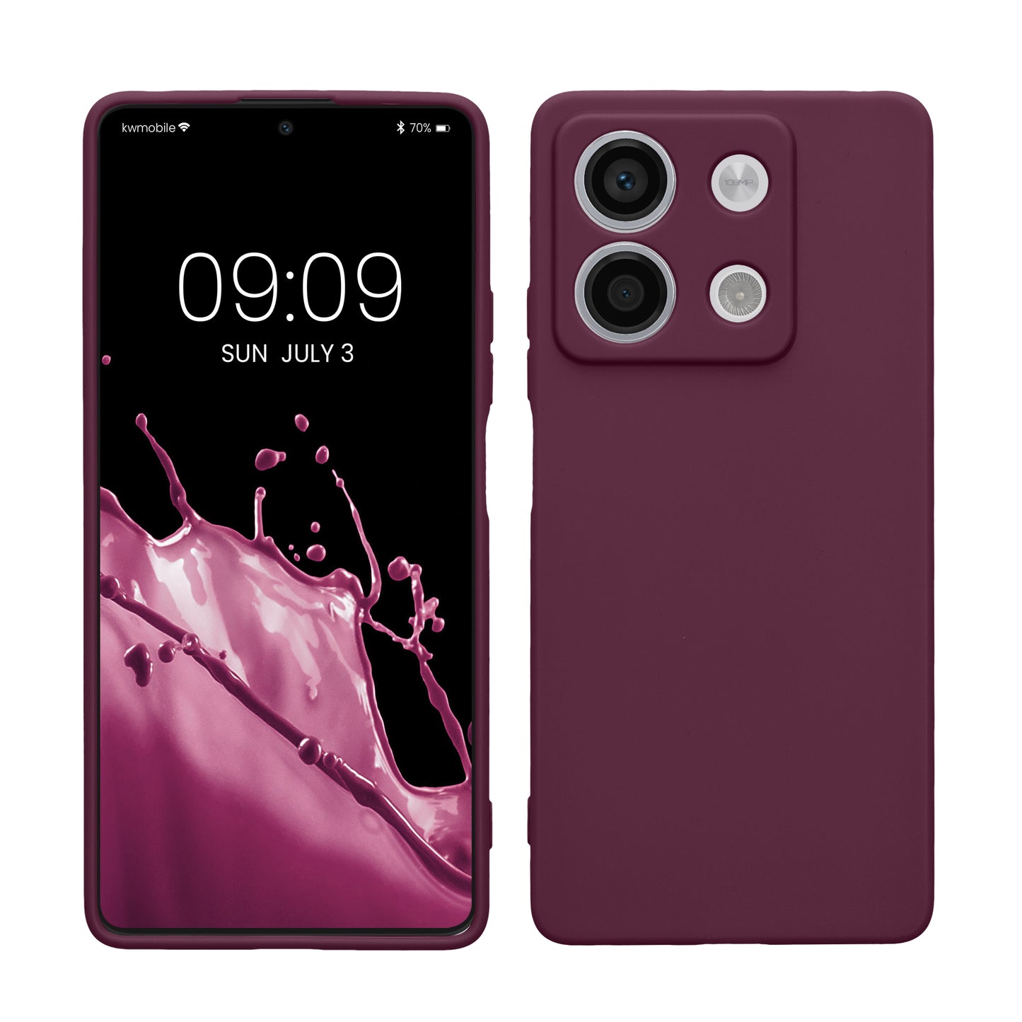 kwmobile Handyhülle kompatibel mit Xiaomi Redmi Note 13 5G Hülle - Handy Case aus weichem Silikon in Bordeaux Violett Bordeaux Violett  