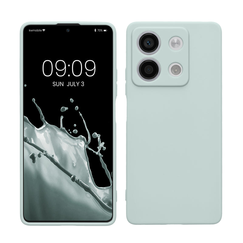 kwmobile Handyhülle kompatibel mit Xiaomi Redmi Note 13 5G Hülle - Handy Case aus weichem Silikon in Cool Mint Cool Mint  