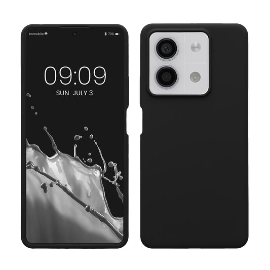 kwmobile Hülle kompatibel mit Xiaomi Redmi Note 13 5G Hülle - Silikon Handy Case - Handyhülle weiche Oberfläche - kabelloses Laden - Schwarz Schwarz  