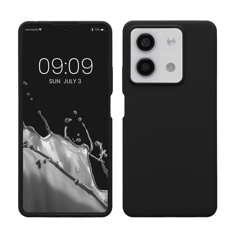 kwmobile Hülle kompatibel mit Xiaomi Redmi Note 13 5G Hülle - Silikon Handy Case - Handyhülle weiche Oberfläche - kabelloses Laden - Schwarz Schwarz  