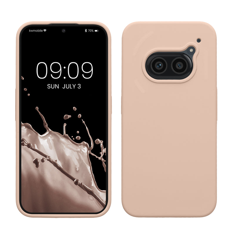 kwmobile Hülle kompatibel mit Nothing Phone 2a / Phone 2a Plus Hülle - Silikon Handy Case - Handyhülle weiche Oberfläche - kabelloses Laden - Coconut Swirl Coconut Swirl  