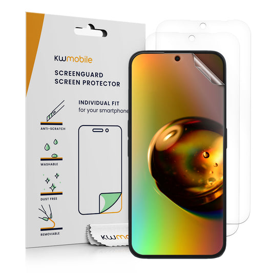 kwmobile 3x Displayschutzfolie kompatibel mit Nothing Phone 2a / Phone 2a Plus Folie - klare Schutzfolien Set in transparent Transparent  