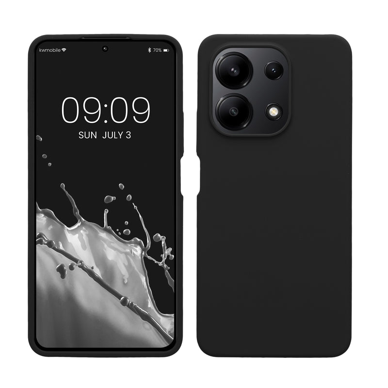 kwmobile Hülle kompatibel mit Xiaomi Redmi Note 13 4G Hülle - Silikon Handy Case - Handyhülle weiche Oberfläche - kabelloses Laden - Schwarz Schwarz  