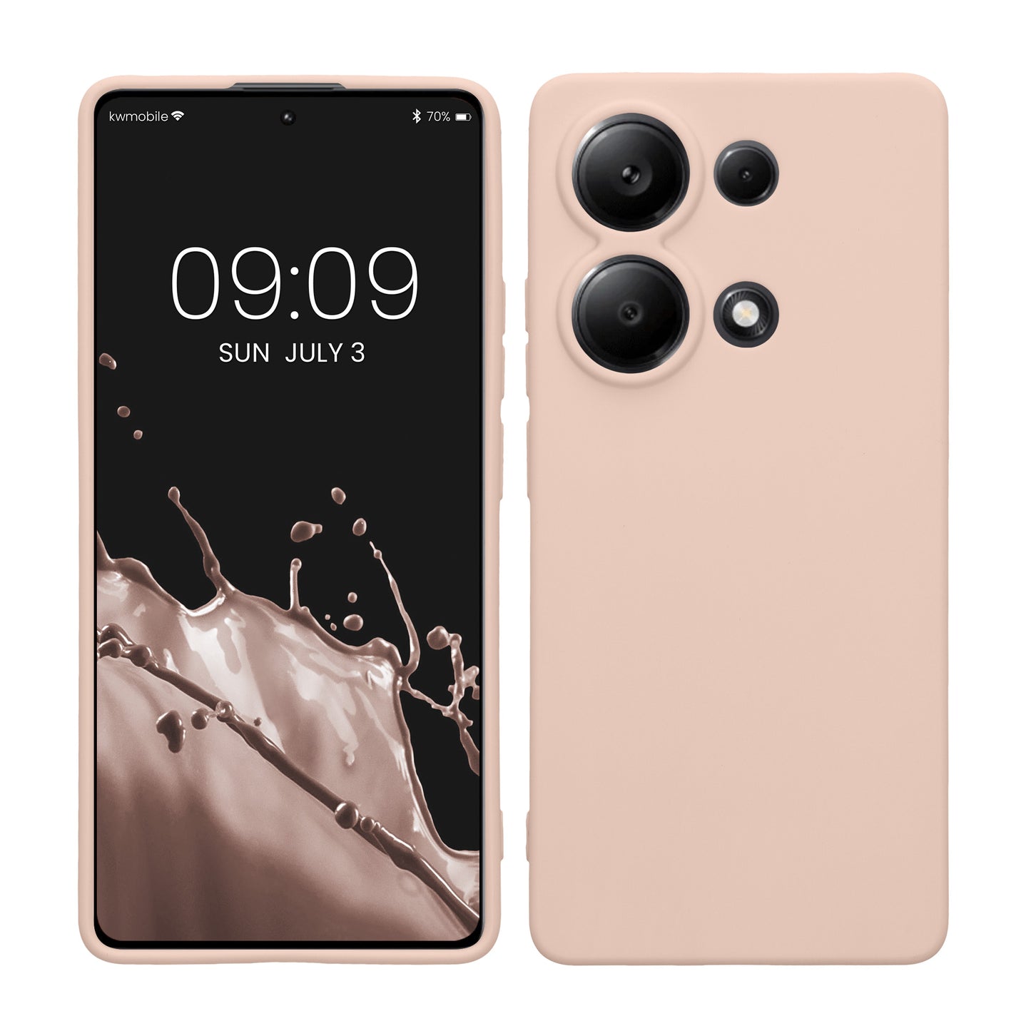kwmobile Handyhülle kompatibel mit Xiaomi Redmi Note 13 Pro 4G Hülle - Handy Case aus weichem Silikon in Coconut Swirl Coconut Swirl  