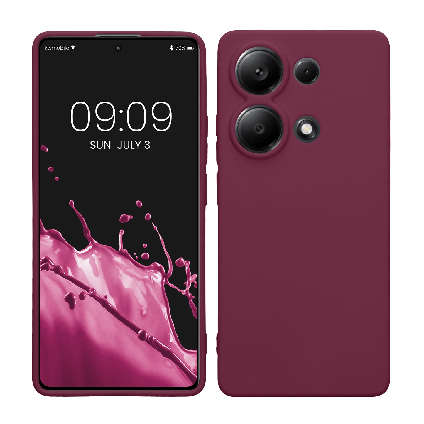 kwmobile Handyhülle kompatibel mit Xiaomi Redmi Note 13 Pro 4G Hülle - Handy Case aus weichem Silikon in Bordeaux Violett Bordeaux Violett  
