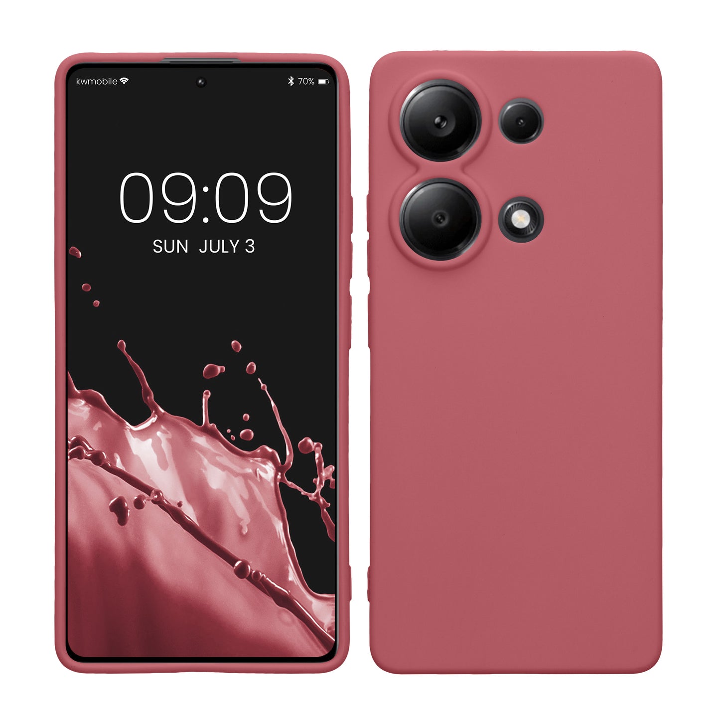 kwmobile Handyhülle kompatibel mit Xiaomi Redmi Note 13 Pro 4G Hülle - Handy Case aus weichem Silikon in Dark Rose Dark Rose  