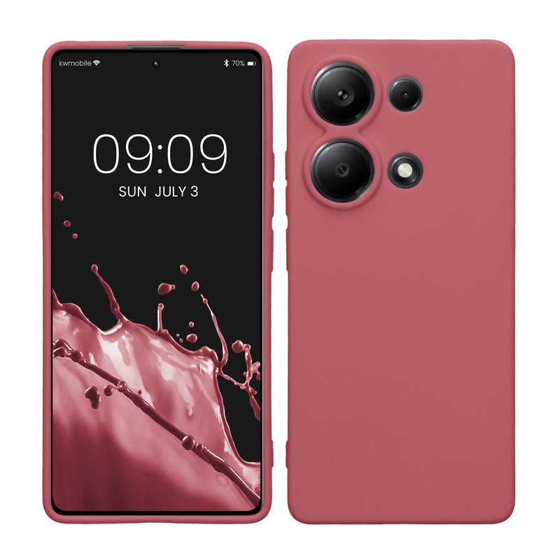 kwmobile Handyhülle kompatibel mit Xiaomi Redmi Note 13 Pro 4G Hülle - Handy Case aus weichem Silikon in Dark Rose Dark Rose  
