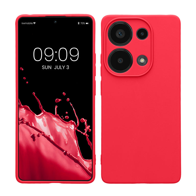 kwmobile Handyhülle kompatibel mit Xiaomi Redmi Note 13 Pro 4G Hülle - Handy Case aus weichem Silikon in Neon Pink Neon Pink  