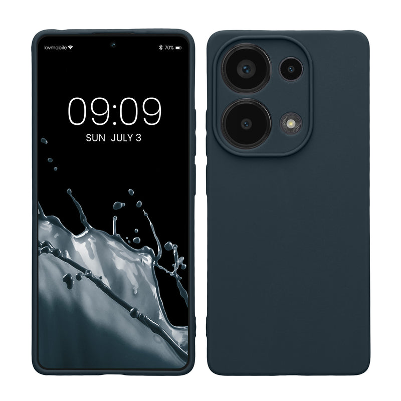 kwmobile Handyhülle kompatibel mit Xiaomi Redmi Note 13 Pro 4G Hülle - Handy Case aus weichem Silikon in Dunkler Schiefer Dunkler Schiefer  