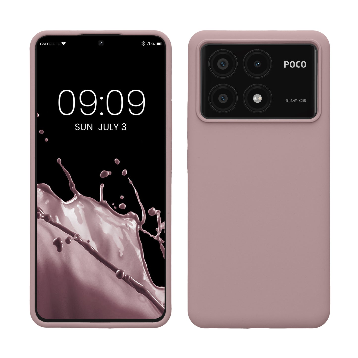 kwmobile Hülle kompatibel mit Xiaomi Poco X6 Pro 5G Hülle - Silikon Handy Case - Handyhülle weiche Oberfläche - kabelloses Laden - Nude Lilac Nude Lilac  