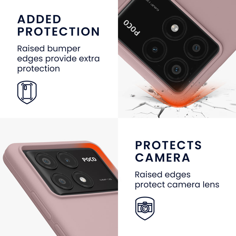 kwmobile Handyhülle für Xiaomi Poco X6 Pro 5G Hülle - Case Silikon - Kabelloses Laden - Schutzhülle Cover