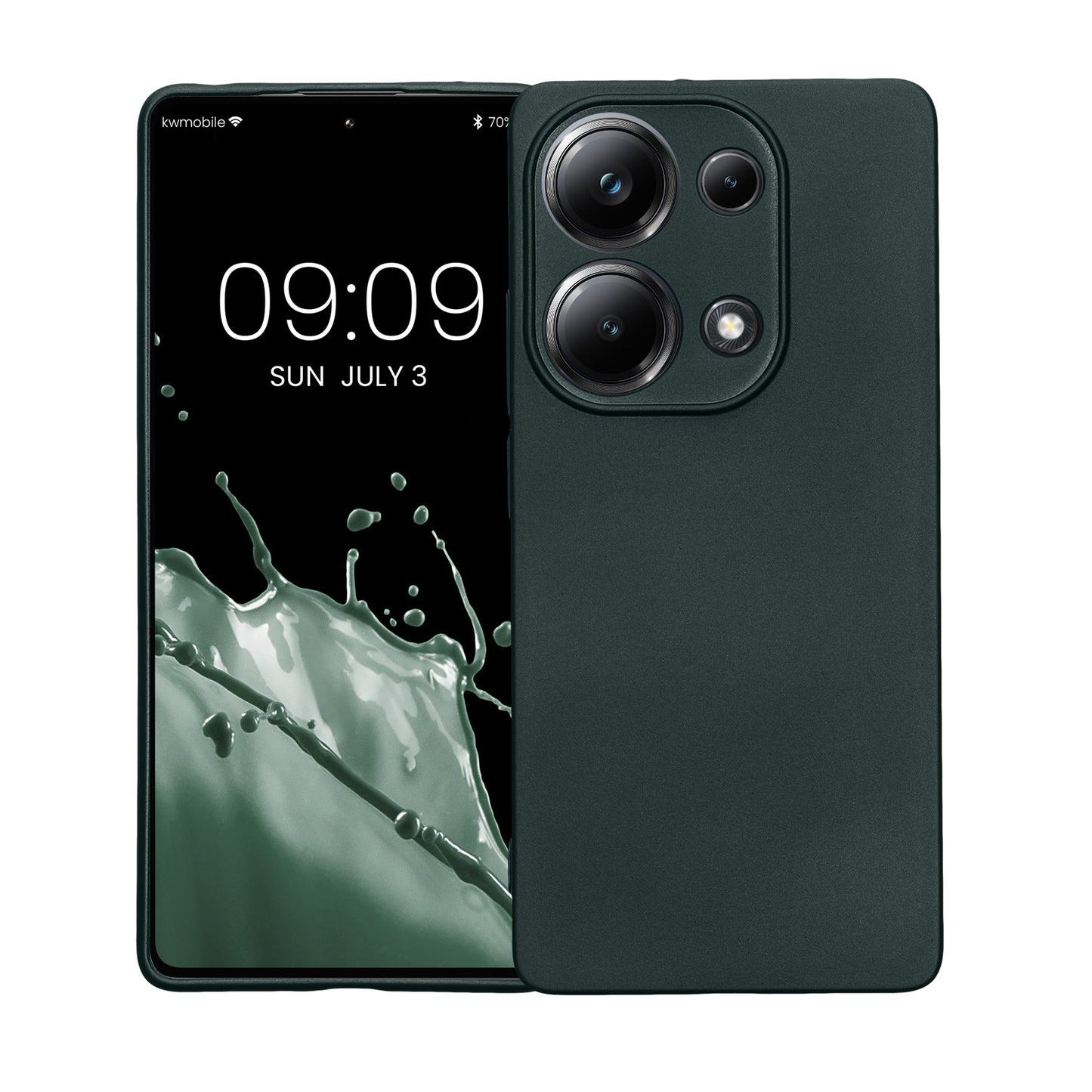 kwmobile Handyhülle für Xiaomi Poco M6 Pro (4G) Hülle - weiche Silikon Case metallisch schimmernd - Schutzhülle Cover