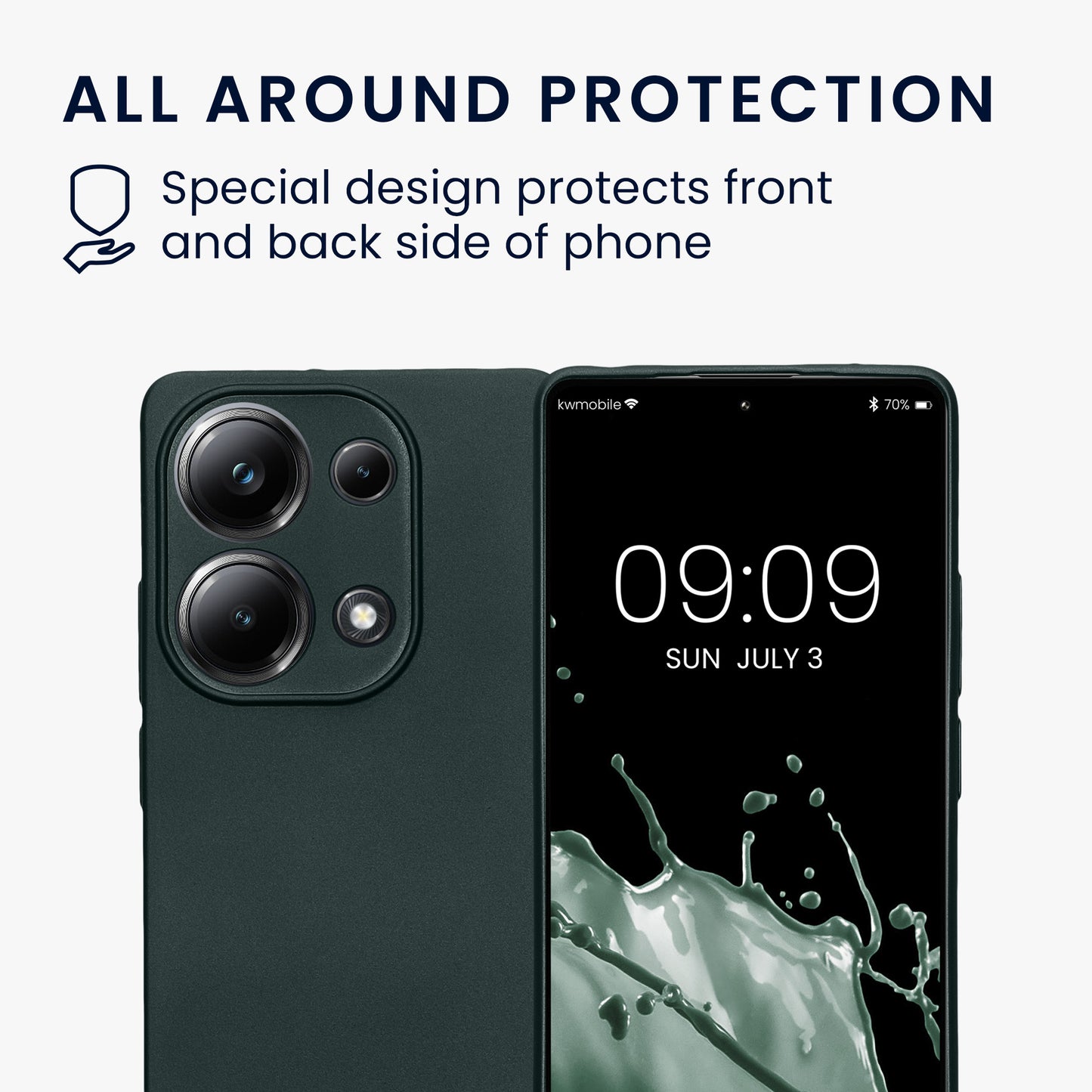 kwmobile Handyhülle für Xiaomi Poco M6 Pro (4G) Hülle - weiche Silikon Case metallisch schimmernd - Schutzhülle Cover