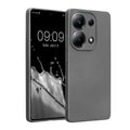 kwmobile Handyhülle kompatibel mit Xiaomi Poco M6 Pro (4G) Hülle - weiche Silikon Case metallisch schimmernd in Metallic Grau Metallic Grau  