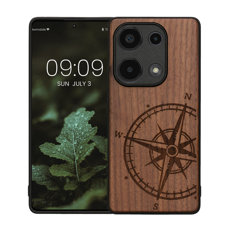kwmobile Hülle kompatibel mit Xiaomi Redmi Note 13 Pro 4G Handy Cover TPU Handyhülle Kompass Vintage