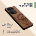 kwmobile Hülle kompatibel mit Xiaomi Redmi Note 13 Pro 4G Handy Cover TPU Handyhülle Kompass Vintage