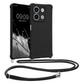 kwmobile Necklace Case kompatibel mit Xiaomi Redmi Note 13 5G Hülle - Cover mit Kordel zum Umhängen - Silikon Schutzhülle Schwarz Schwarz  