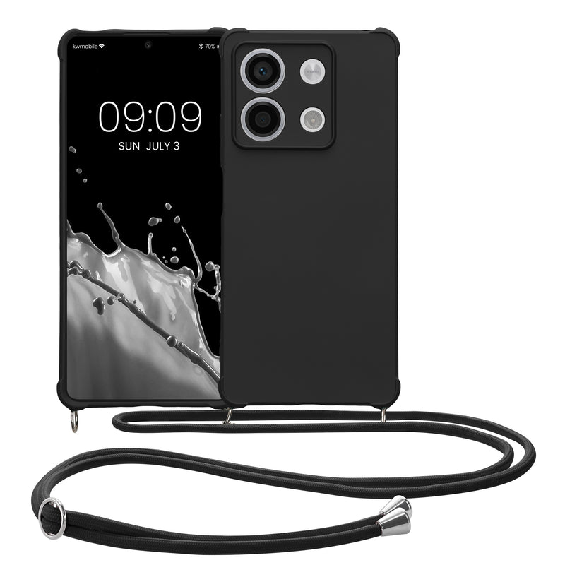 kwmobile Necklace Case kompatibel mit Xiaomi Redmi Note 13 5G Hülle - Cover mit Kordel zum Umhängen - Silikon Schutzhülle