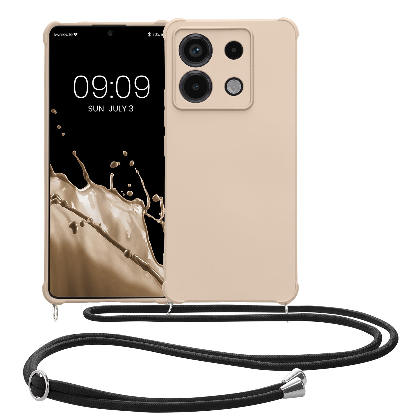 kwmobile Necklace Case kompatibel mit Xiaomi Redmi Note 13 Pro 5G / Poco X6 5G Hülle - Cover mit Kordel zum Umhängen - Silikon Schutzhülle