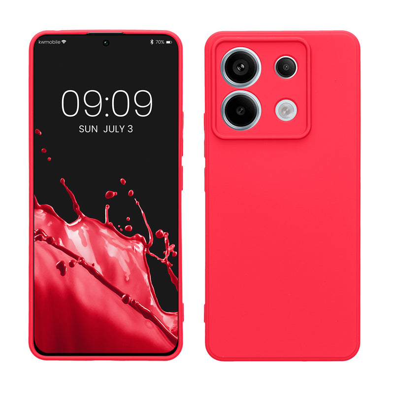 kwmobile Slim Case kompatibel mit Xiaomi Redmi Note 13 Pro 5G / Poco X6 5G Hülle - Handyhülle aus Silikon in Neon Pink Neon Pink  