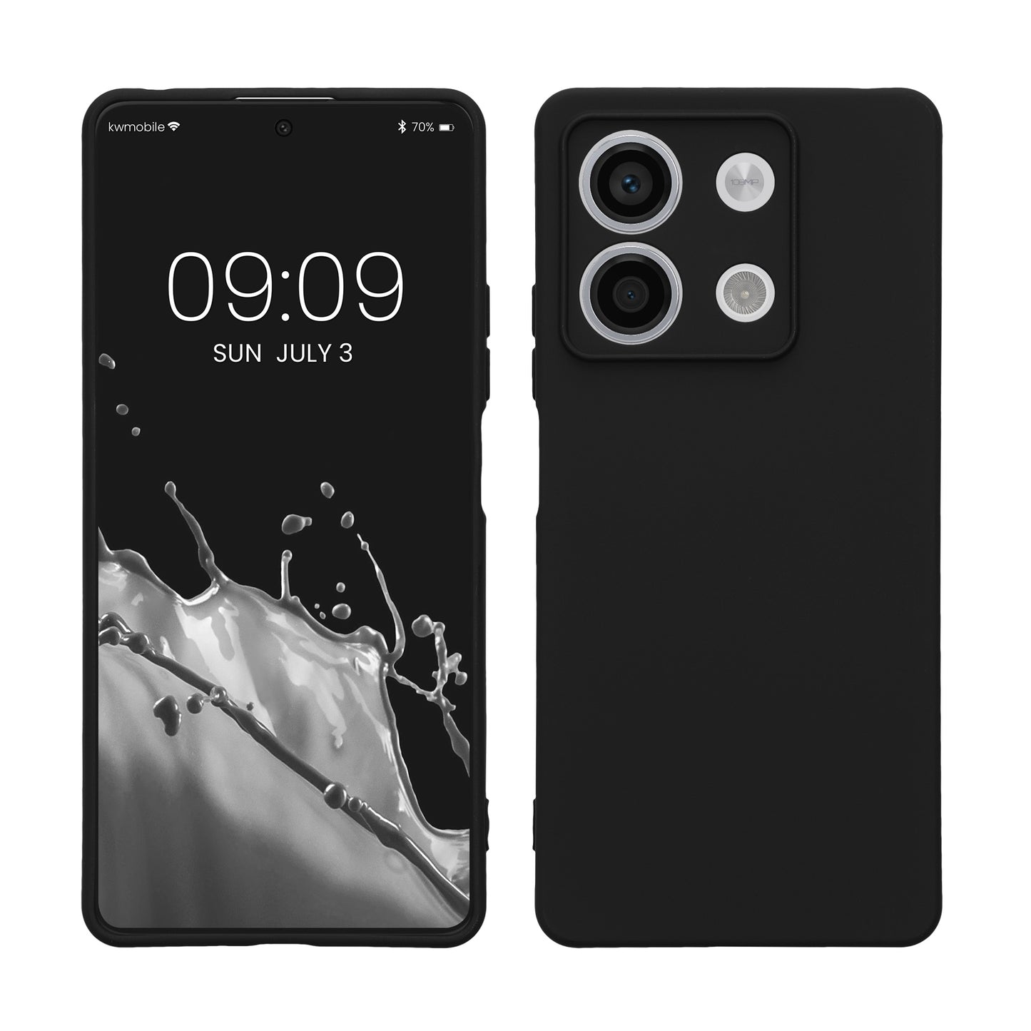 kwmobile Slim Case kompatibel mit Xiaomi Redmi Note 13 5G Hülle - Handyhülle aus Silikon in Schwarz Schwarz  