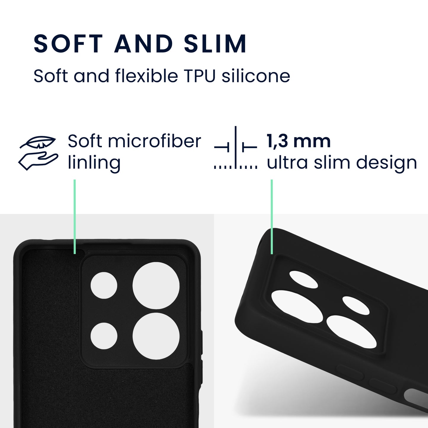 kwmobile Slim Case kompatibel mit Xiaomi Redmi Note 13 5G Hülle - Handyhülle aus Silikon