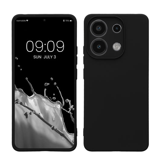 kwmobile Slim Case kompatibel mit Xiaomi Redmi Note 13 4G Hülle - Handyhülle aus Silikon in Schwarz Schwarz  
