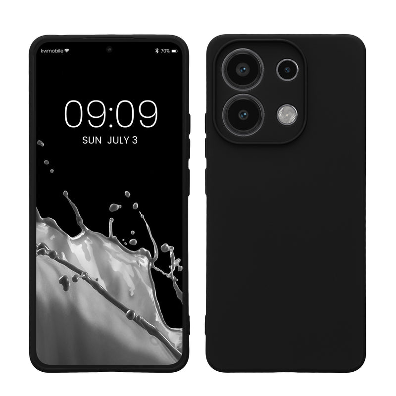 kwmobile Slim Case kompatibel mit Xiaomi Redmi Note 13 4G Hülle - Handyhülle aus Silikon in Schwarz Schwarz  