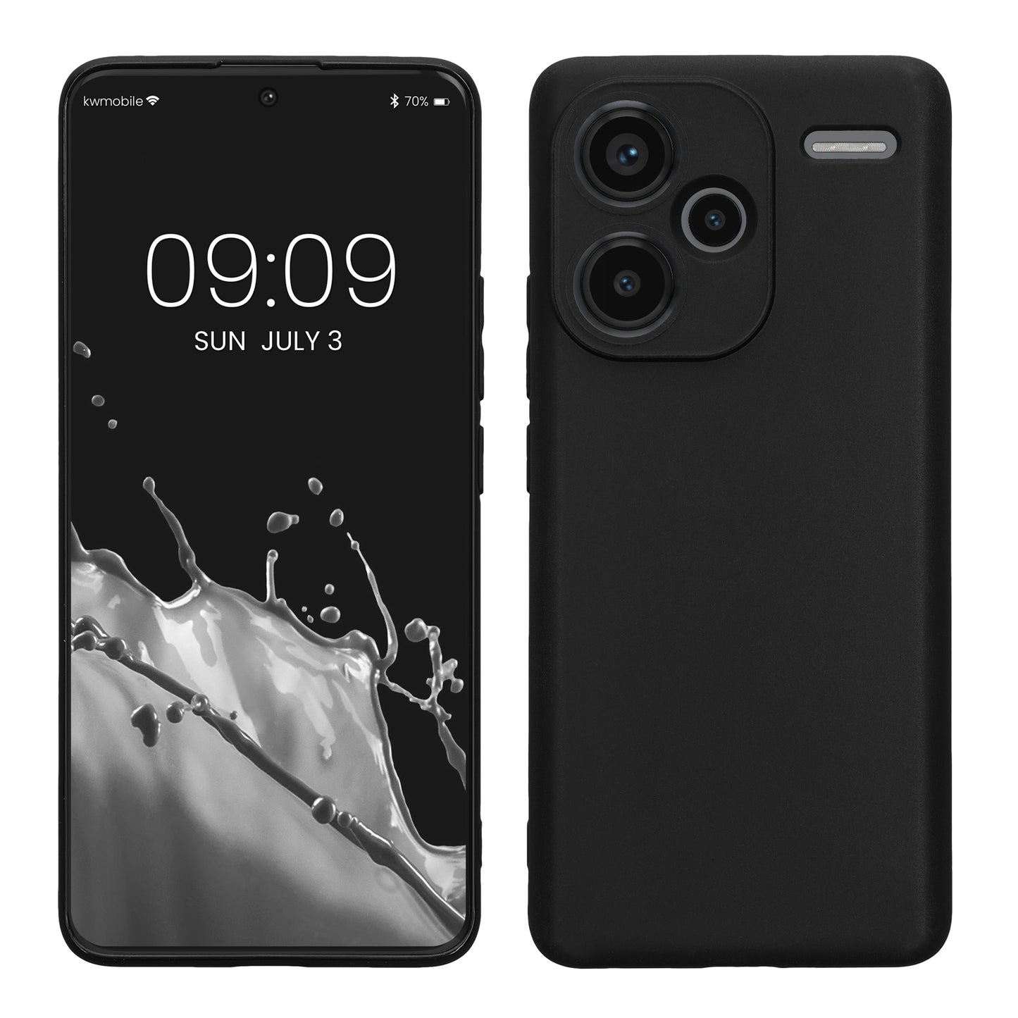 kwmobile Handyhülle kompatibel mit Xiaomi Redmi Note 13 Pro+ 5G / Redmi Note 13 Pro Plus 5G Hülle - Handy Case aus weichem Silikon in Schwarz Schwarz  