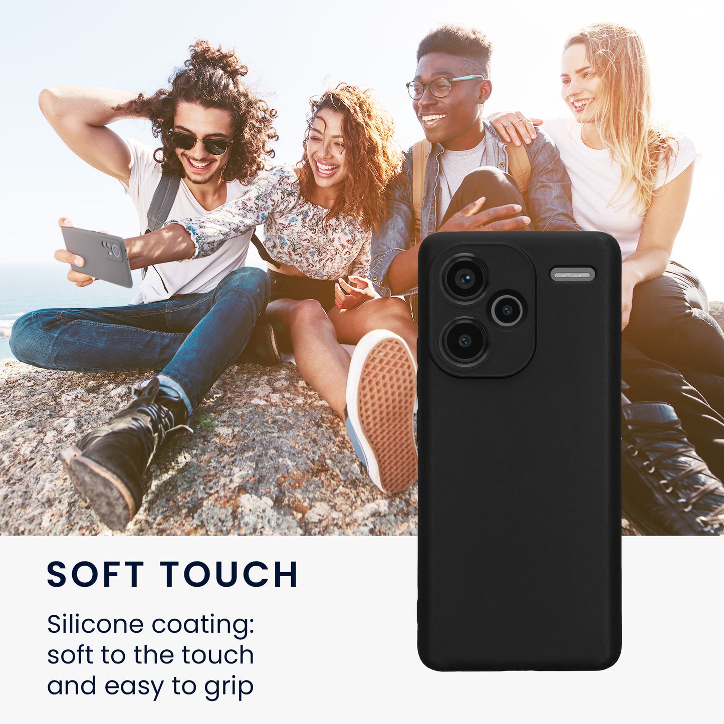 kwmobile Handyhülle für Xiaomi Redmi Note 13 Pro+ 5G / Redmi Note 13 Pro Plus 5G Hülle - weiches Handy Silikon Case - Schutzhülle Cover