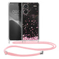 kwmobile Necklace Case kompatibel mit Xiaomi Redmi Note 13 Pro+ 5G / Redmi Note 13 Pro Plus 5G Hülle Silikon Cover mit Handykette Transparent Kirschblütenblätter