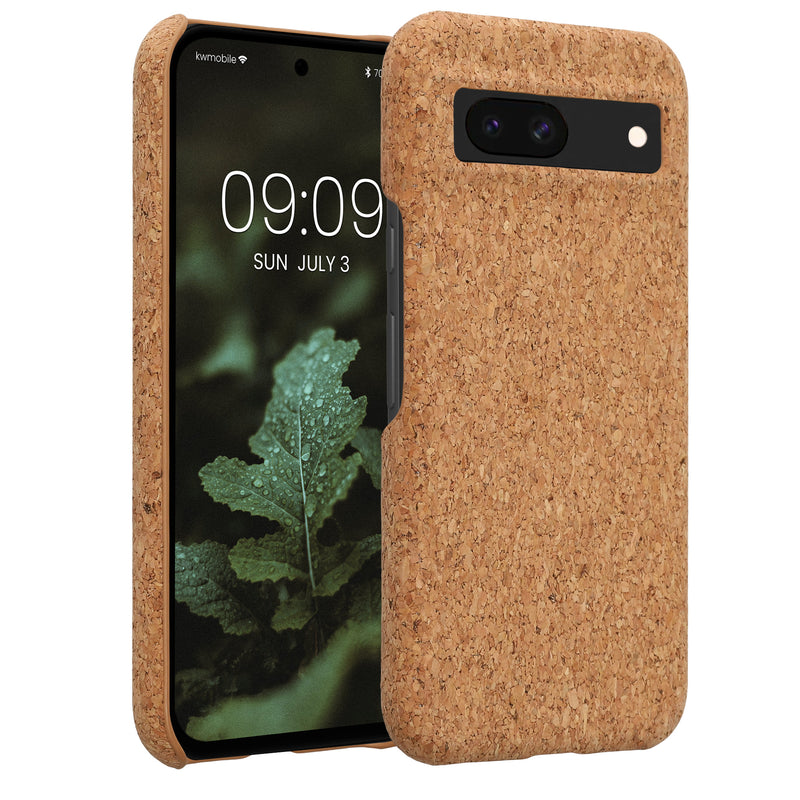 kwmobile Schutzhülle kompatibel mit Google Pixel 8a - Hülle Kork - Handyhülle - Handy Case Cover Hellbraun Hellbraun  