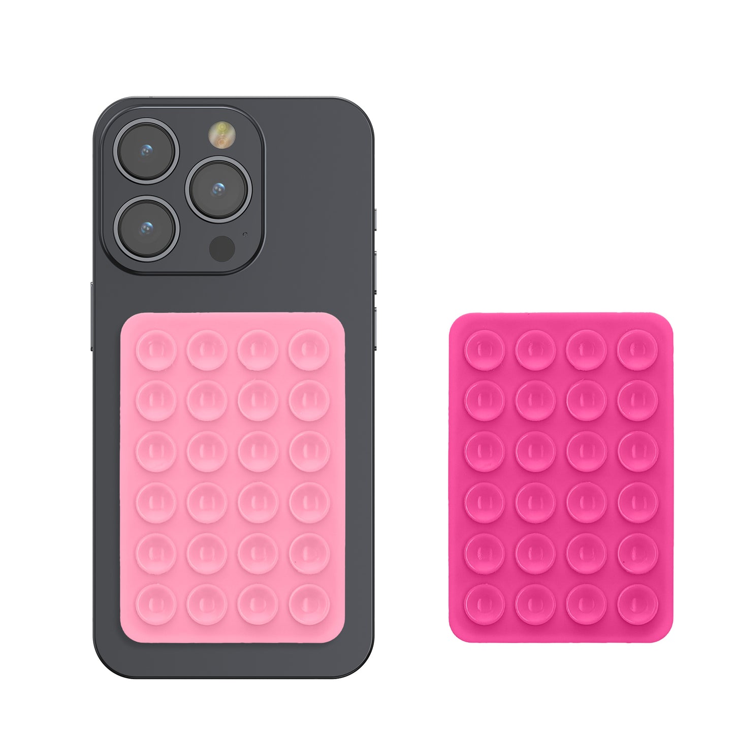 kwmobile 2x Silikon Saugnapf Handyhalterung - Handy Halter selbstklebend - 5,5 x 8cm - Universal Halterung für Handyhüllen - Kompatibel mit iPhone und Android - Hellrosa Rosa Hellrosa  