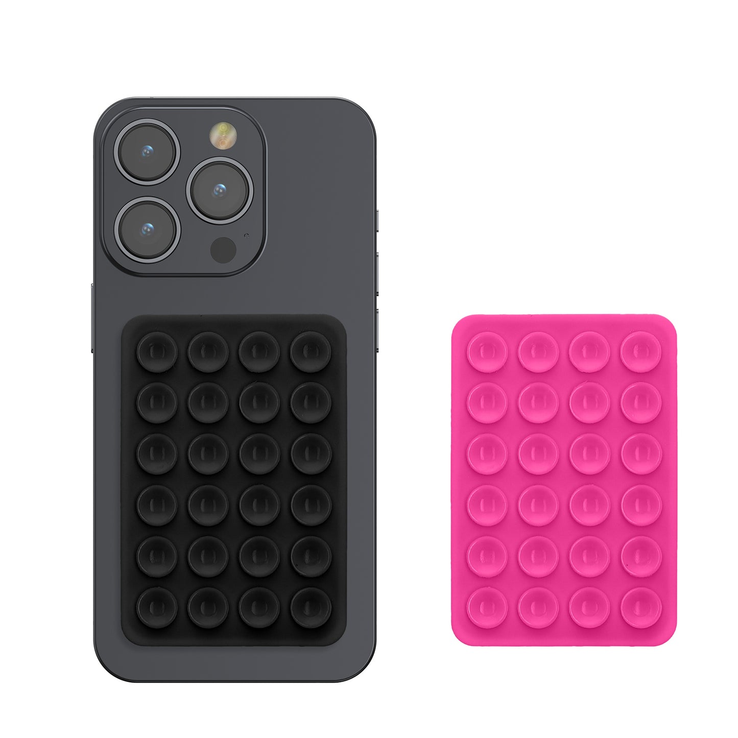kwmobile 2x Silikon Saugnapf Handyhalterung - Handy Halter selbstklebend - 5,5 x 8cm - Universal Halterung für Handyhüllen - Kompatibel mit iPhone und Android - Rosa matt Schwarz Rosa matt  