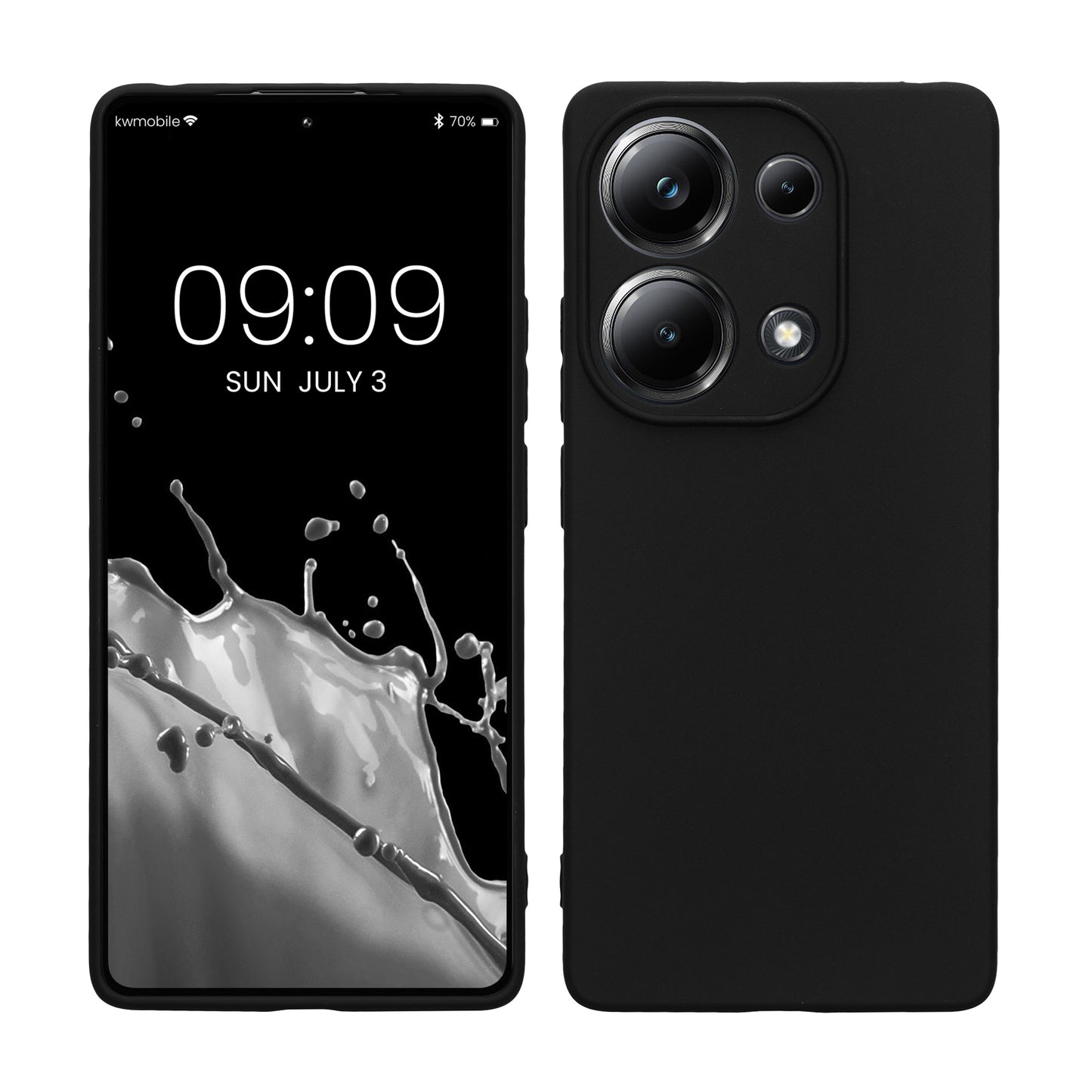 kwmobile Handyhülle kompatibel mit Xiaomi Poco M6 Pro (4G) Hülle - Handy Case aus weichem Silikon in Schwarz Schwarz  
