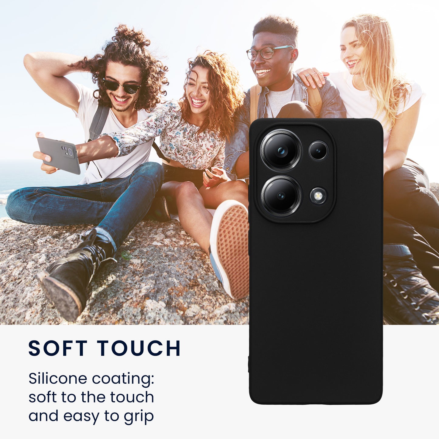 kwmobile Handyhülle für Xiaomi Poco M6 Pro (4G) Hülle - weiches Handy Silikon Case - Schutzhülle Cover