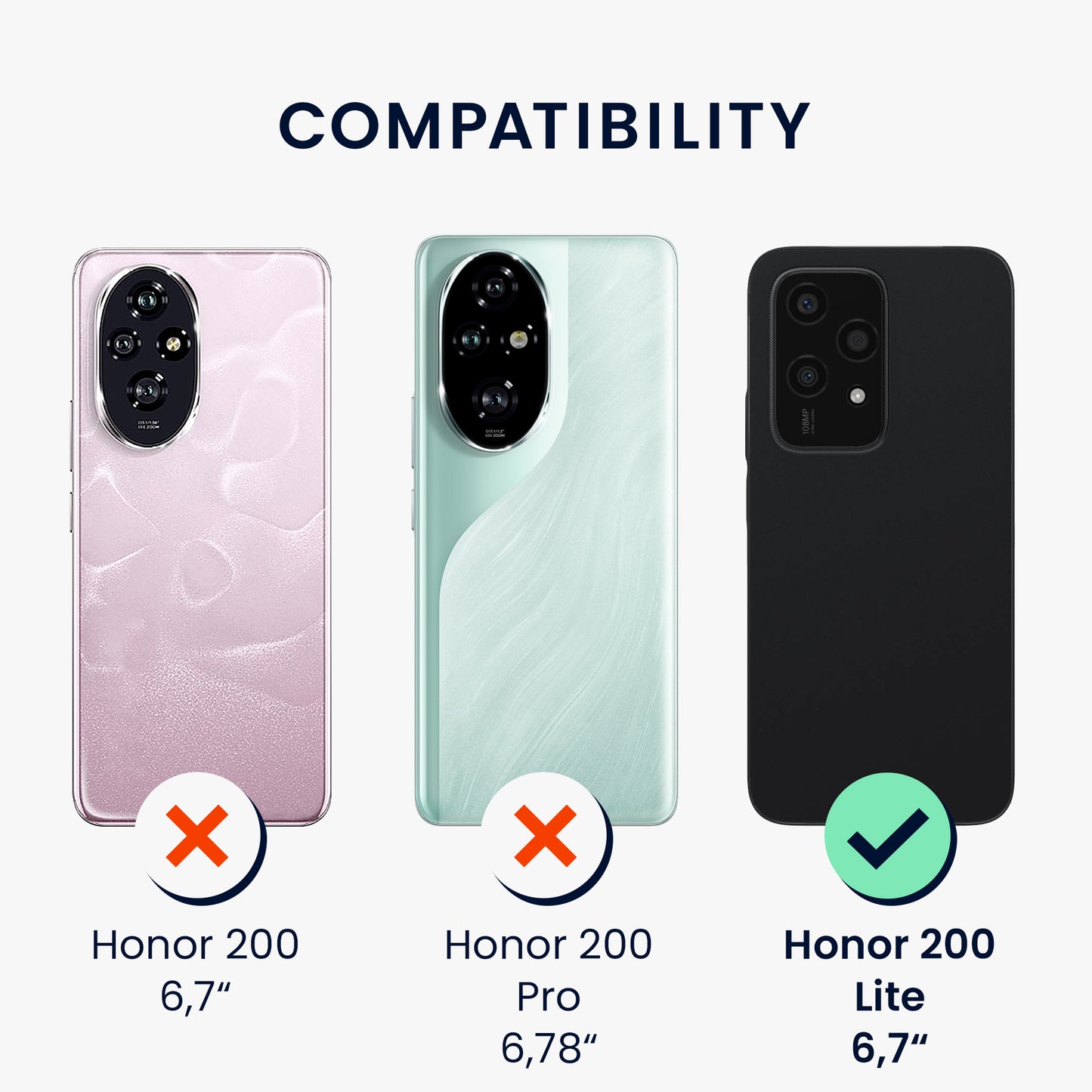 kwmobile Handyhülle für HONOR 200 Lite Hülle weiches Handy Silikon Case Schutzhülle Cover