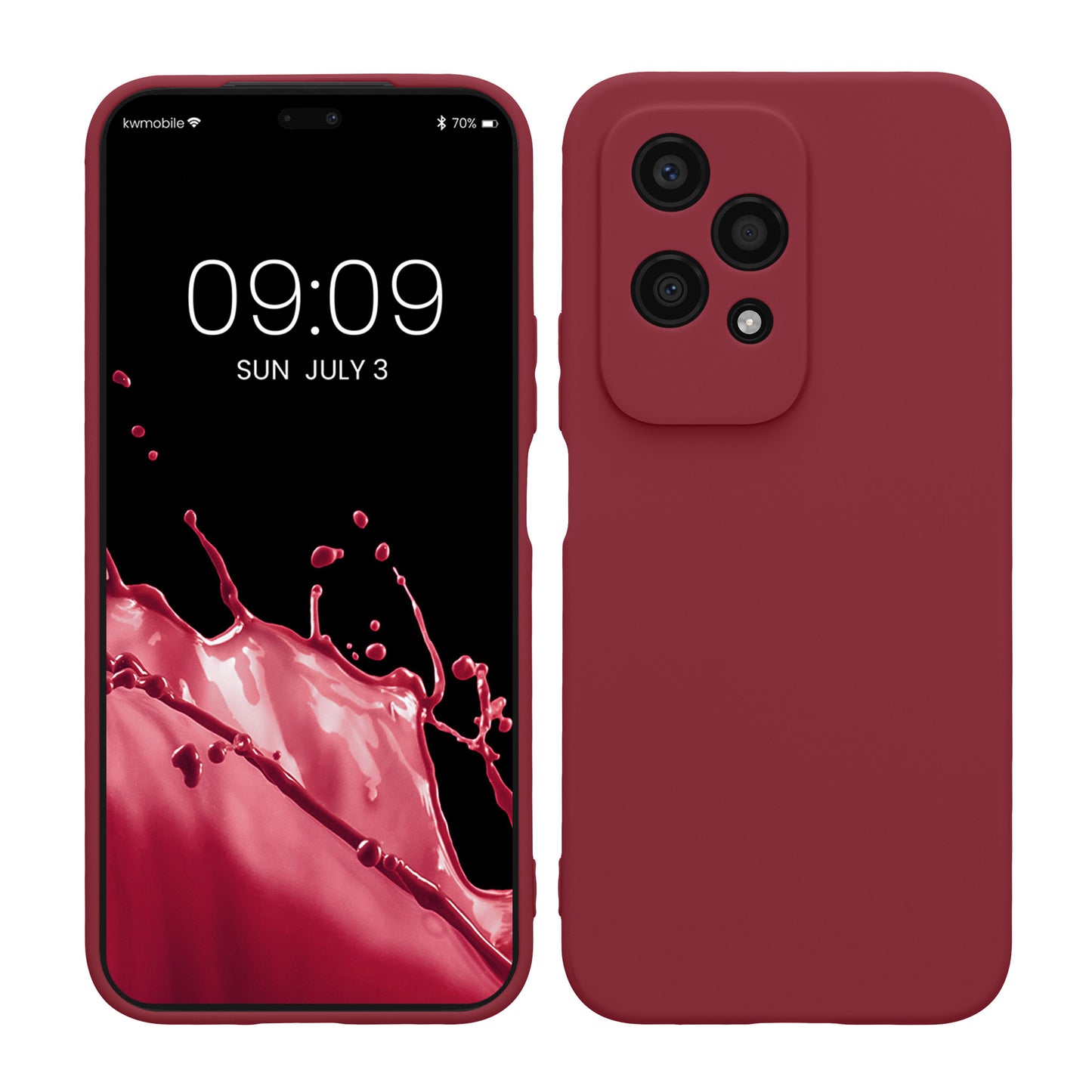 kwmobile Handyhülle kompatibel mit HONOR 200 Lite Hülle - Handy Case aus weichem Silikon in Bordeaux Violett Bordeaux Violett  