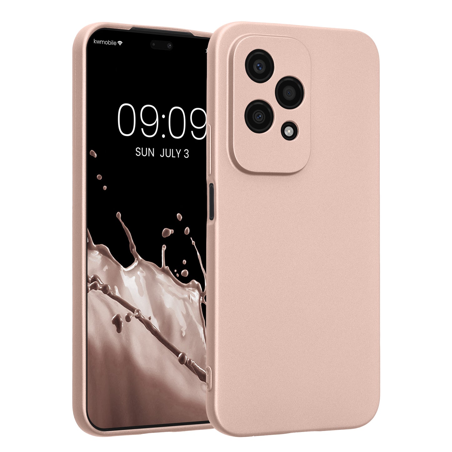 kwmobile Handyhülle kompatibel mit HONOR 200 Lite Hülle - weiche Silikon Case metallisch schimmernd in Metallic Rosegold Metallic Rosegold  