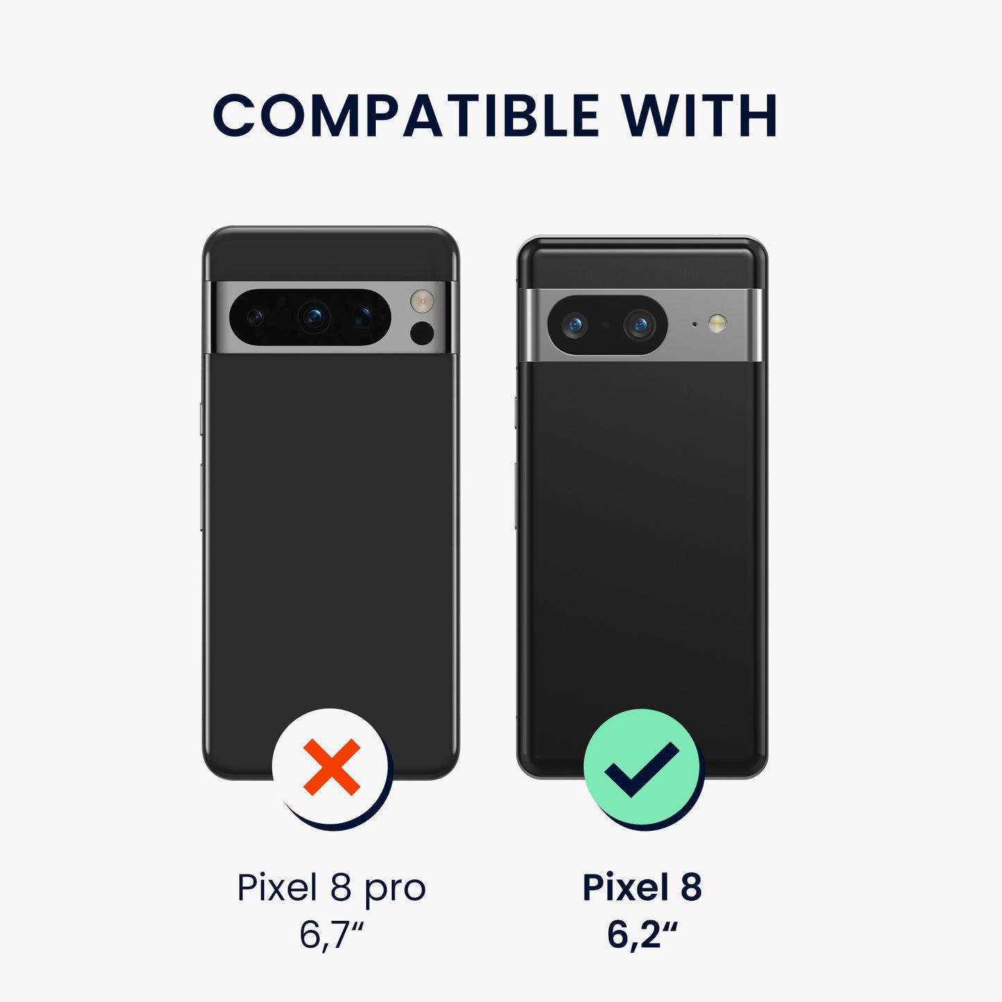 kwmobile Handy Case kompatibel mit Google Pixel 8 Hülle Schutzhülle mit Kantenschutz und abnehmbarem Armband inkl. 2 Pads