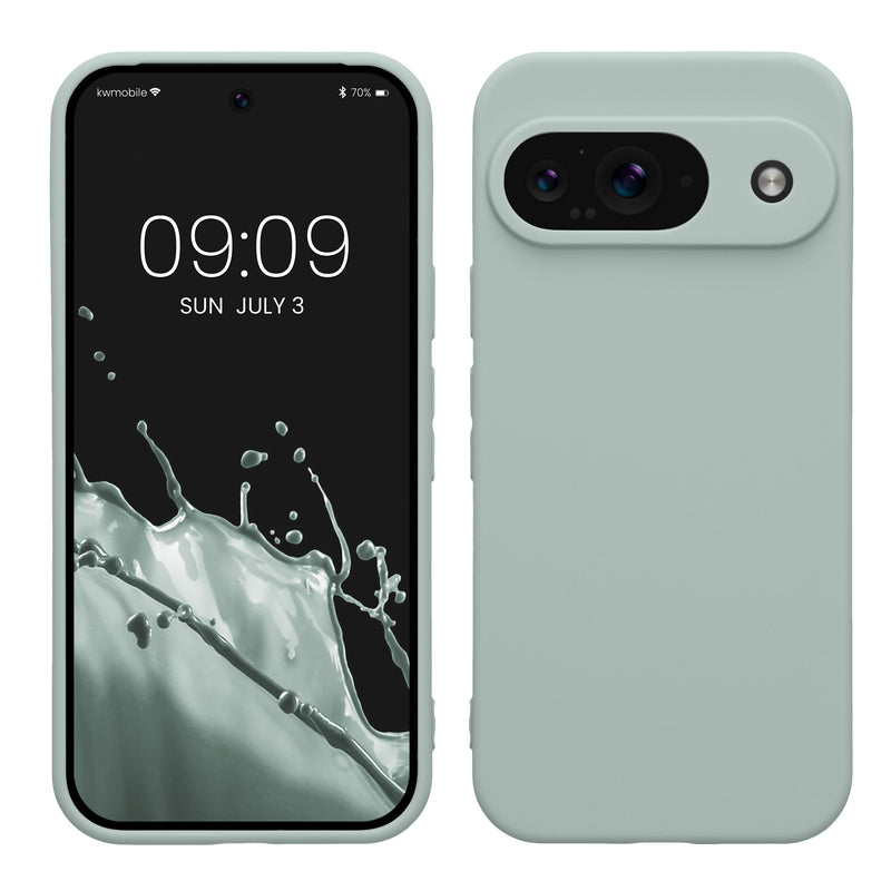 kwmobile Handyhülle kompatibel mit Google Pixel 9 Hülle - Handy Case aus weichem Silikon in Cool Mint Cool Mint  