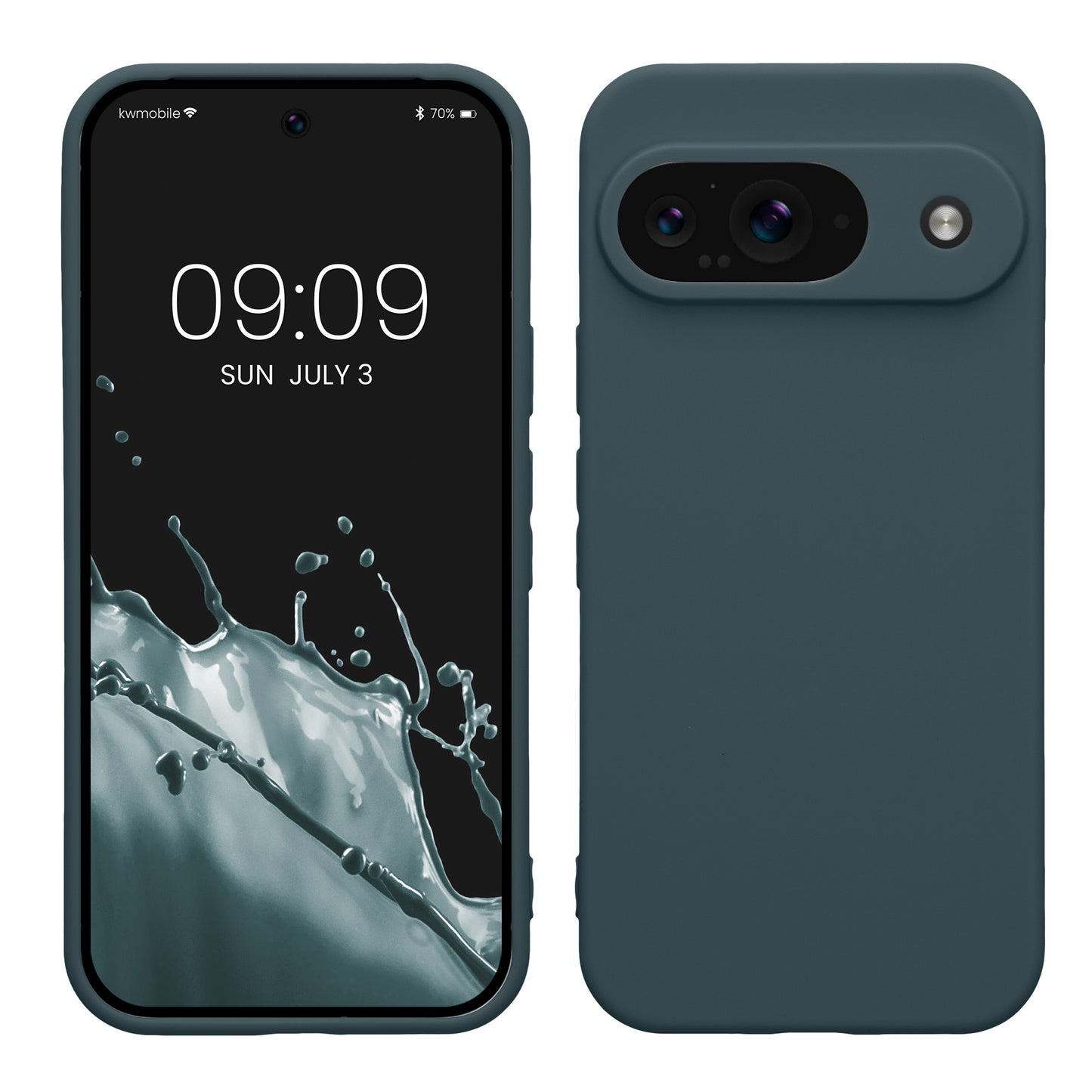 kwmobile Handyhülle kompatibel mit Google Pixel 9 Hülle - Handy Case aus weichem Silikon in Dunkler Schiefer Dunkler Schiefer  